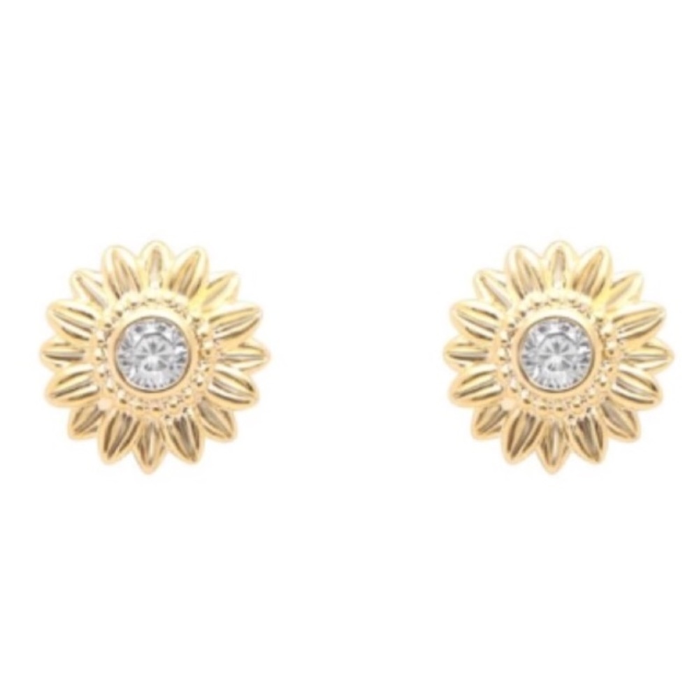 ❤️gorgeous gold sunflower stud earrings - Picture 4 of 10
